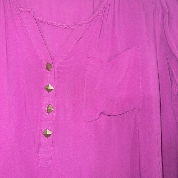 Torrid Purple Quarter Sleeve Blouse Size 0 - Picture 3 of 6
